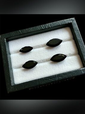 Black Spinel Faceted Marquis Cut Gemstones - Sold by Lot c 39.64 tcw All Natural